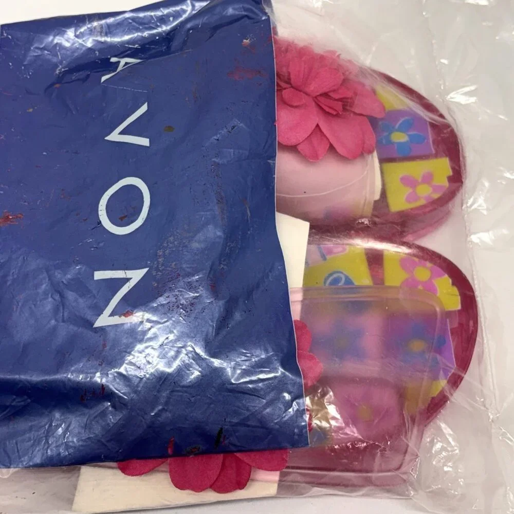 Barbie Avon Girls Pink Sandals Slides Jelly Glitter Sandals Girls Size XL (2/3)